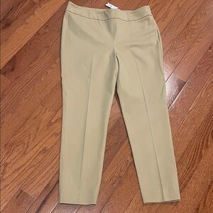TALBOTS Khaki Tan Beige Chatham Ankle Stretch Pants Women's 12 NWT, New